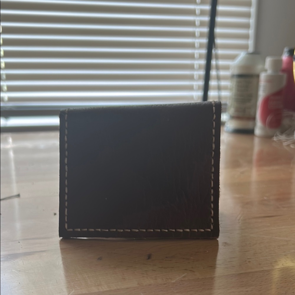 Men's Hand crafted Brown Bison Leather Wallet 4 pockets